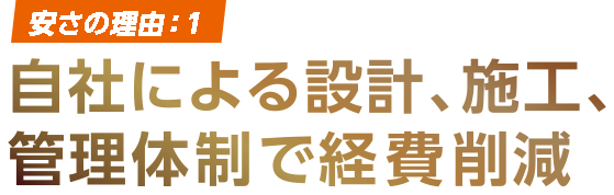 自社による設計、施工、管理体制で経費削減