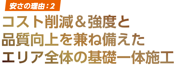 コスト削減＆強度と品質向上を兼ね備えたエリア全体の基礎一体施工